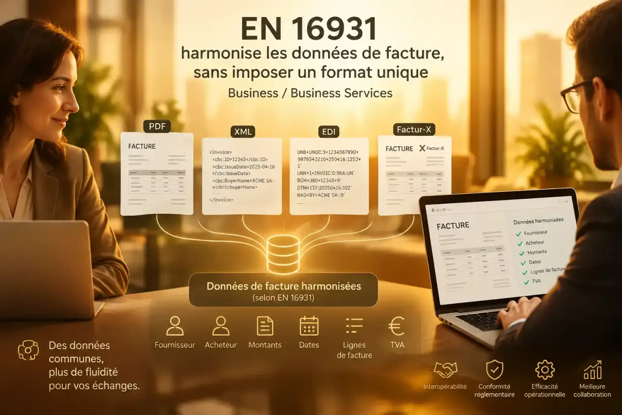 EN 16931 harmonise les données de facture, sans imposer un format unique