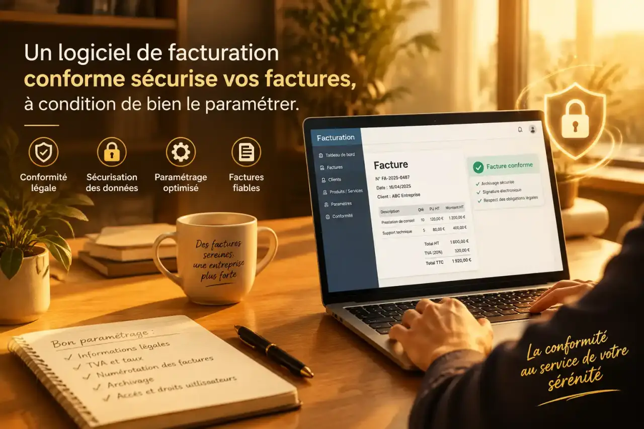 Un logiciel de facturation conforme sécurise vos factures, à condition de bien le paramétrer