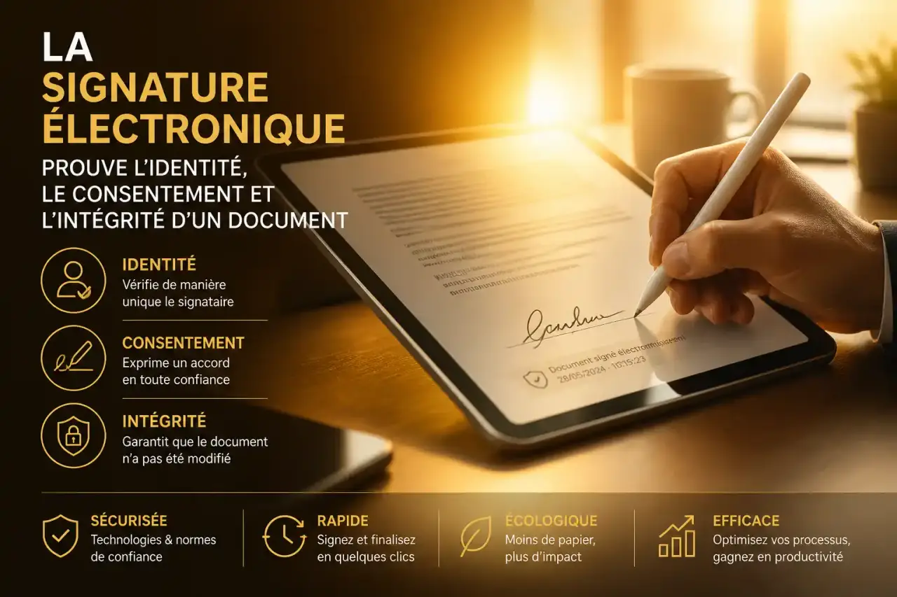 La signature électronique prouve l’identité, le consentement et l’intégrité d’un document